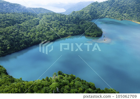 Aerial view of Lake Okotanpe in summer 105062709