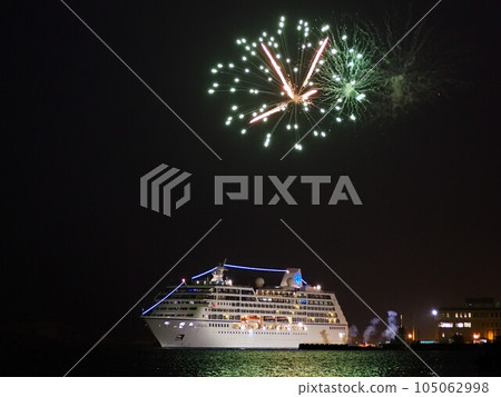 Shizuoka Prefecture Cruise Ship Insignia and Fireworks June Shizuoka Prefecture Cruise Ship Insignia and Fireworks June 105062998
