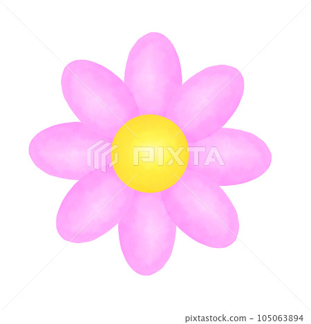 Pastel Pink Watercolor Soft Brush Flower with Yellow Pollen Pastel Pink Watercolor Soft Brush Flower with Yellow Pollen 105063894