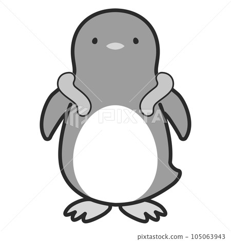 企鵝使用炫酷頸環的插圖（黑白） 105063943