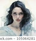 美麗的水彩女人 105064281