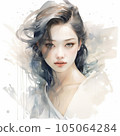 美麗的水彩女人 105064284