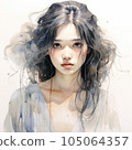 美麗的水彩女人 105064357