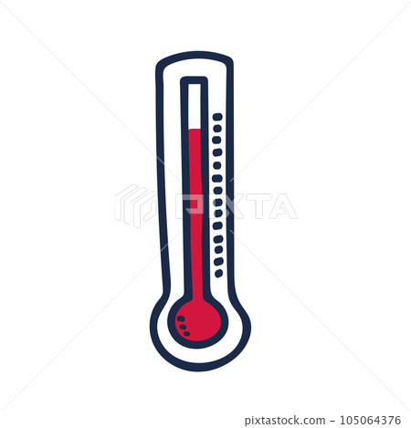 hot weather thermometer icon vector illustration on white background. hot weather thermometer icon vector illustration on white background. 105064376