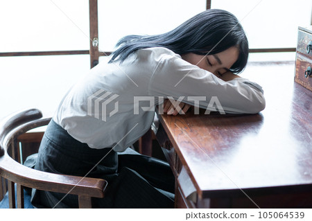 high school girl sleeping at desk high school girl sleeping at desk 105064539