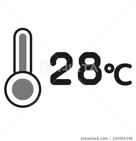 28 攝氏度溫度計插圖（黑白） 105065398