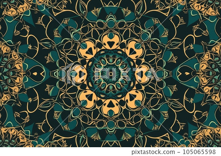 abstract pattern with symmetrical and radial elements, created with generative ai 105065598