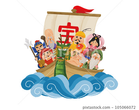 寶船上的七福神插圖 寶船上的七福神插圖 105066072