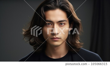 A young asian man. Illustration AI Generative 105066315