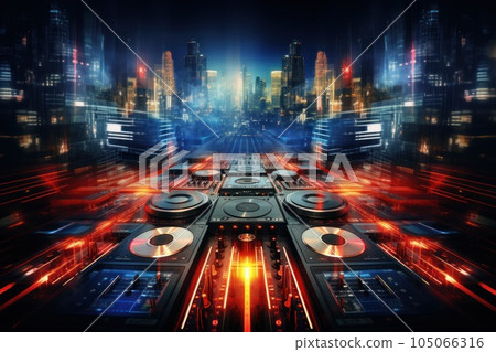 Night disco club background. Illustration AI Generative Night disco club background. Illustration AI Generative 105066316