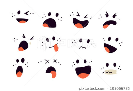 Cartoon Faces Emotion Vector Set Cartoon Faces Emotion Vector Set 105066785
