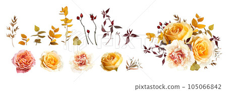 Dahlia Eucalyptus Flowers Rose Watercolor Stock Photos - Free