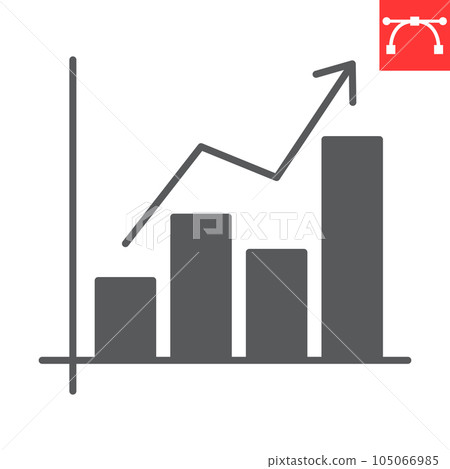 Success chart glyph icon, solution and business, growing graph vector icon, vector graphics, editable stroke solid sign, eps 10. 105066985