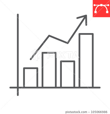 Success chart line icon, solution and business, growing graph vector icon, vector graphics, editable stroke outline sign, eps 10. 105066986