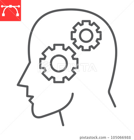 Analytical thinking line icon, solution and business, critical thinking vector icon, vector graphics, editable stroke outline sign, eps 10. 105066988