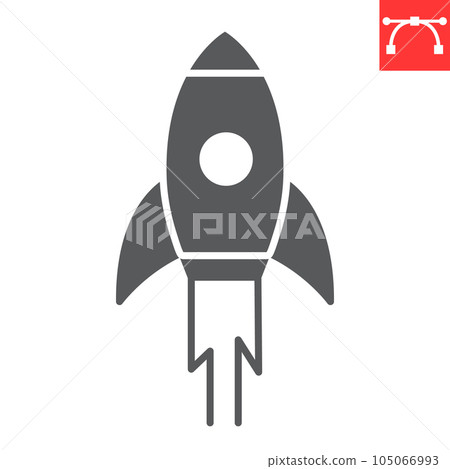 Rocket glyph icon, solution and business, startup vector icon, vector graphics, editable stroke solid sign, eps 10. Rocket glyph icon, solution and business, startup vector icon, vector graphics, editable stroke solid sign, eps 10. 105066993