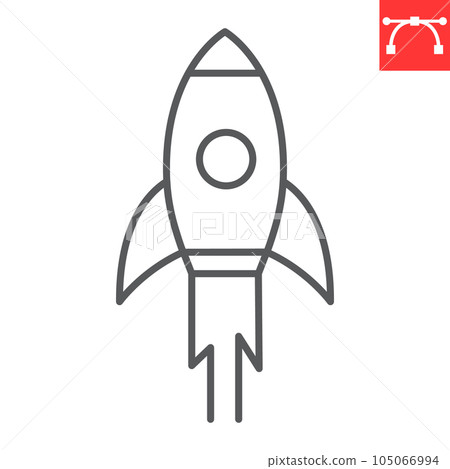 Rocket line icon, solution and business, startup vector icon, vector graphics, editable stroke outline sign, eps 10. 105066994