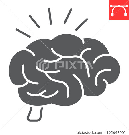 Brain glyph icon, solution and business , brain solving vector icon, vector graphics, editable stroke solid sign, eps 10. Brain glyph icon, solution and business , brain solving vector icon, vector graphics, editable stroke solid sign, eps 10. 105067001