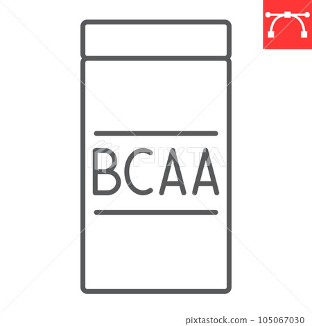 BCAA line icon, supplements and health, amino acids vector icon, vector graphics, editable stroke outline sign, eps 10. 105067030