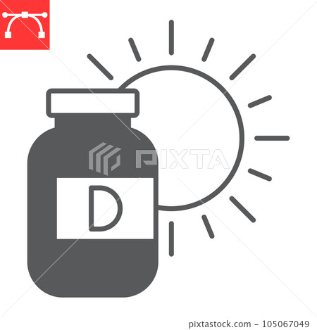 Vitamin D glyph icon Vitamin D glyph icon 105067049