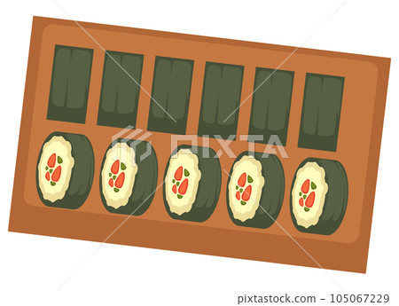 Japanese sushi served on plate in Asian cuisine 105067229