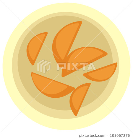 Plate with sliced apples, healthy nutrition vector Plate with sliced apples, healthy nutrition vector 105067276