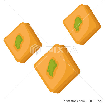 Turkish delight, baklava sweets with pistachio Turkish delight, baklava sweets with pistachio 105067278