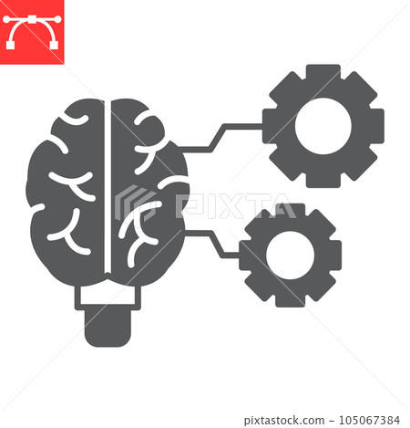 Machine learning glyph icon, technology and artificial intelligence, self-learning vector icon, vector graphics, editable stroke solid sign, eps 10. Machine learning glyph icon, technology and artificial intelligence, self-learning vector icon, vector graphics, editable stroke solid sign, eps 10. 105067384