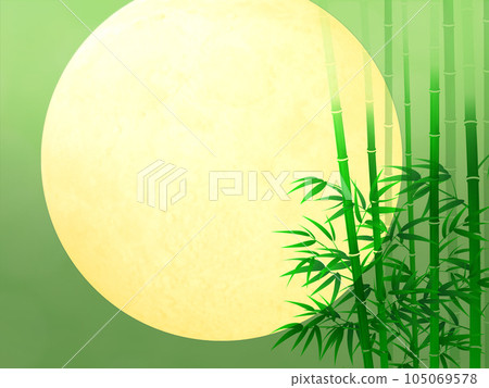 Full moon and bamboo grove shining in the night Full moon and bamboo grove shining in the night 105069578