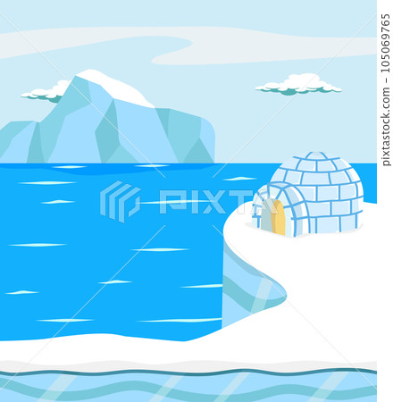 North pole Arctic flat antarctica Scene 105069765