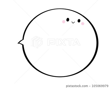 一個可愛的簡單語音氣泡，有一張臉 105069979