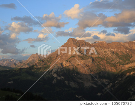 Mount Spitzhore in the golden evening light. Mount Spitzhore in the golden evening light. 105070723