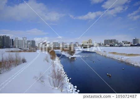 Sapporo in winter Toyohira River Sapporo in winter Toyohira River 105072487