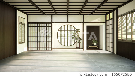 Empty room,Clean japanese minimalist room interior Empty room,Clean japanese minimalist room interior 105072590