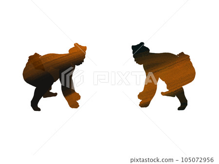 相撲 SUMOU 兩個人的剪影相互匹配 相撲 SUMOU 兩個人的剪影相互匹配 105072956