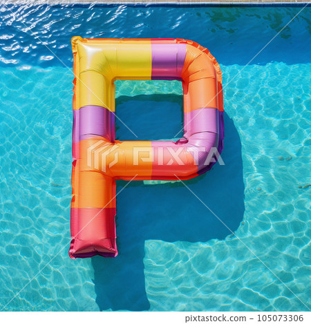 Colorful Air Mattress in the Shape of the Letter P 105073306