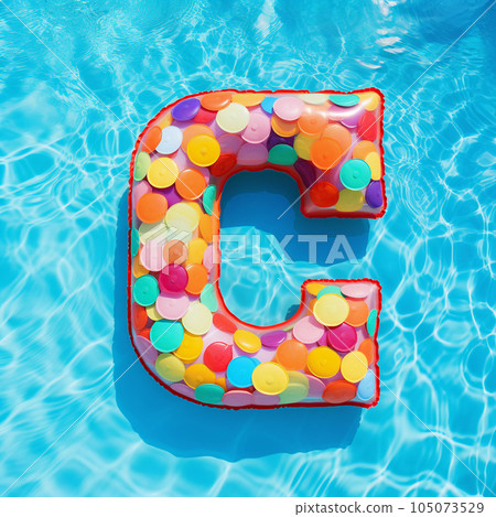 Colorful Air Mattress in the Shape of the Letter C Colorful Air Mattress in the Shape of the Letter C 105073529