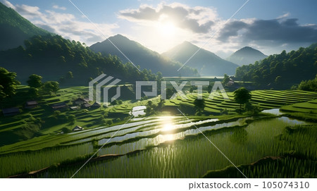 稻田,日本,鄉村,田野,茶園,梯田,背光森林,生成AI 稻田,日本,鄉村,田野,茶園,梯田,背光森林,生成AI 105074310