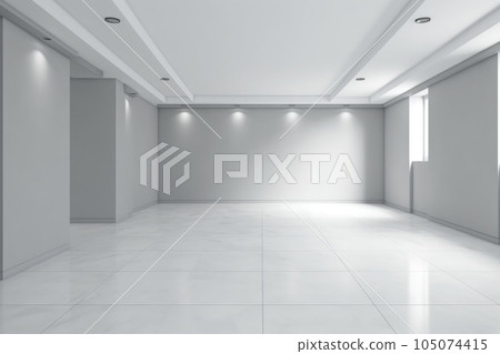 Empty bright room with modern floor and walls, Generative AI 105074415