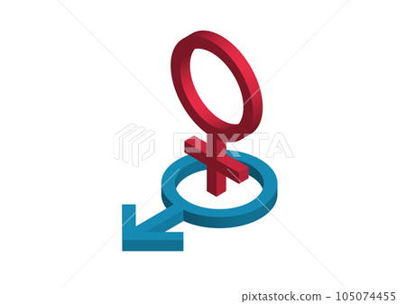 Femininity icon. isometric material 105074455