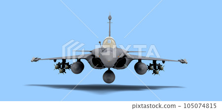 attack fighter front view 3d render on blue background 105074815