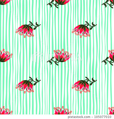 Stylized wildflower seamless pattern. Decorative naive flower botanical background 105077010