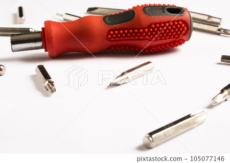 red screwdriver, white background 105077146