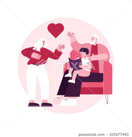 Guardianship abstract concept vector illustration. Child custody, legal guardian authority, stepfather stepmother, foster care parent, family lawyer, happy parenting, adoption abstract metaphor. 105077491