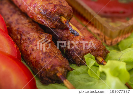 barbecue vegetables Lulya kebab 105077587