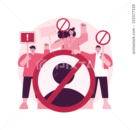 Boycott abstract concept vector illustration. Political program, consumer activism, collective behavior, cancel culture, moral purchasing, solidarity action, public protest abstract metaphor. 105077588