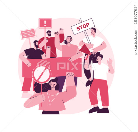Mass protest abstract concept vector illustration. Demonstration, violent riots, social movement, political rights, racial equity, law enforcement, political activist, democracy abstract metaphor. Mass protest abstract concept vector illustration. Demonstration, violent riots, social movement, political rights, racial equity, law enforcement, political activist, democracy abstract metaphor. 105077634