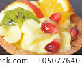 cake with cream and fruit in a basket 105077640