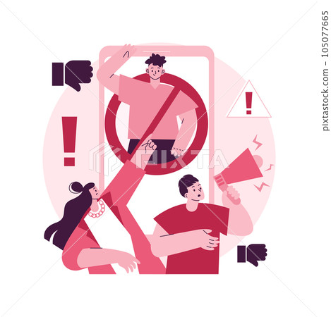 Cancel culture abstract concept vector illustration. Cancel person or community, social media platform, internet criticism, public figure, celebrity, group shaming, boycott abstract metaphor. Cancel culture abstract concept vector illustration. Cancel person or community, social media platform, internet criticism, public figure, celebrity, group shaming, boycott abstract metaphor. 105077665