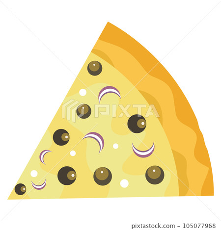 Isolated sketch of a slice of pizza Vector 105077968